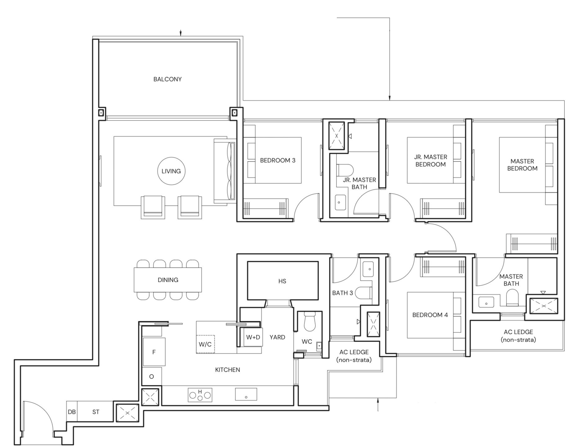 4 Bedroom Premium floor plan