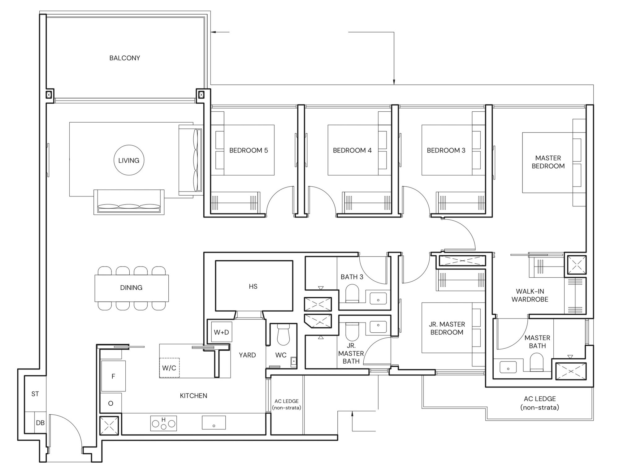 5 Bedroom Premium floor plan