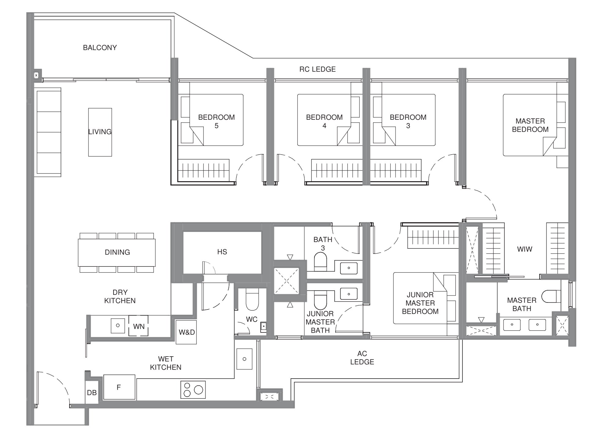5 Bedroom Luxury floor plan